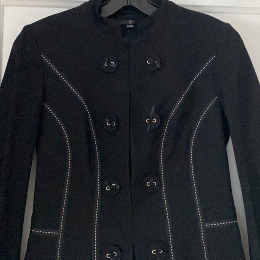 Teenflo Blazer Jacket w/ White Stitching & Buttons